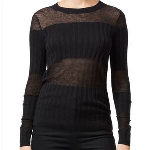 JBrand Andrea Mesh Stripe Silk & Cashmere Sweater